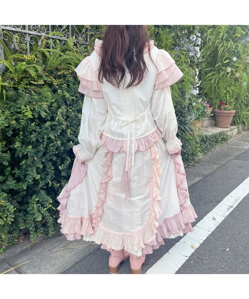 PINK HOUSE ブラウス シャツ スイートピー花びらフリルブラウス