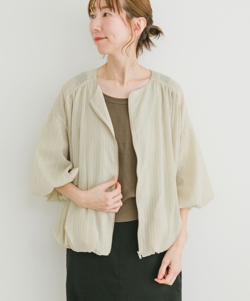 【今季商品・美品】yuni ナイロン バルーンスリーブ ブルゾン(現物写真追加) AMBIDEX Store ○○ナイロン ライト バルーンスリーブ ブルゾン