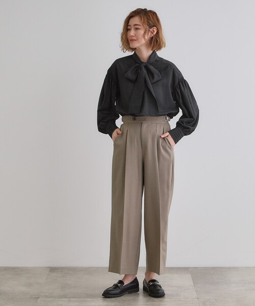 grove ブラウス シャツ 2WAYシアーボウタイブラウス レディース