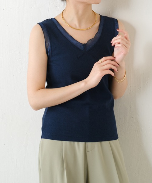 GALLARDAGALANTE グレー Vネック ノースリーブ