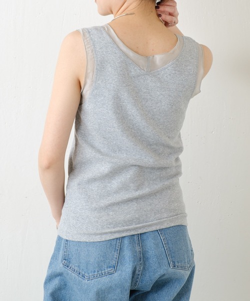 GALLARDAGALANTE グレー Vネック ノースリーブ COLLAGE GALLARDAGALANTE タンクトップ ノースリーブ C′NOTE