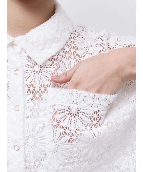 シャツ/ブラウス(半袖/袖なし) mame2019SS shower flower lace tops mame - 【mame】Shower Flower Lace Topsの通販 by it store｜マメなら