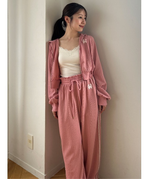 SNIDEL HOME リブニットドレス ピンク　部屋着　ルームウェア SNIDEL HOME リブニットドレス ピンク 部屋着 ルームウェア