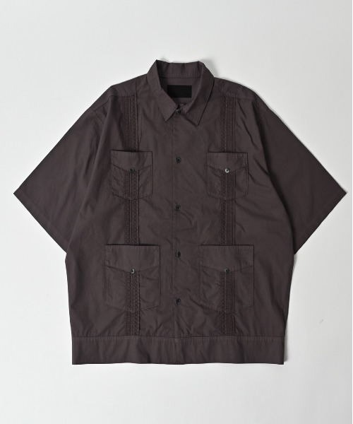 ブラウス シャツ 「ADAMPATEK/アダムパテック」overdyed cuban shirt/製品染めキューバシャツ レディース メンズ