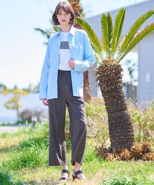 DRESSTERIOR◆長袖ブラウス/--/コットン/WHT/無地/085-82092 DRESSTERIOR ブラウス シャツ 「洗える/コットン100%」オーバー