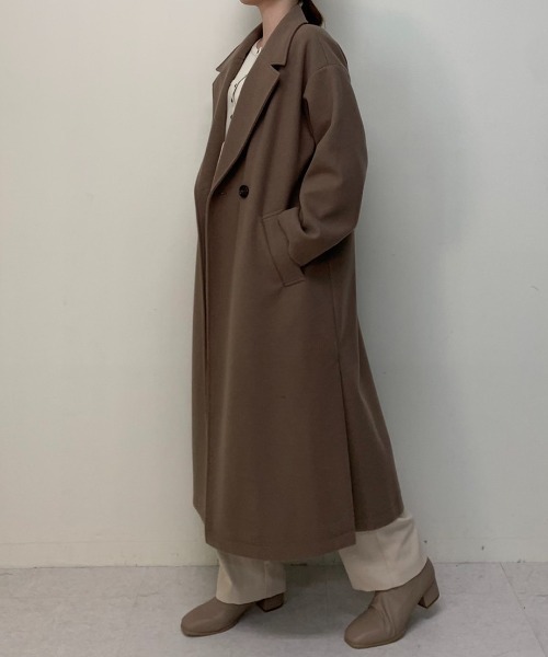 「Luxe brille」 チェスターコート M グレイッシュベージュ レディース_画像5