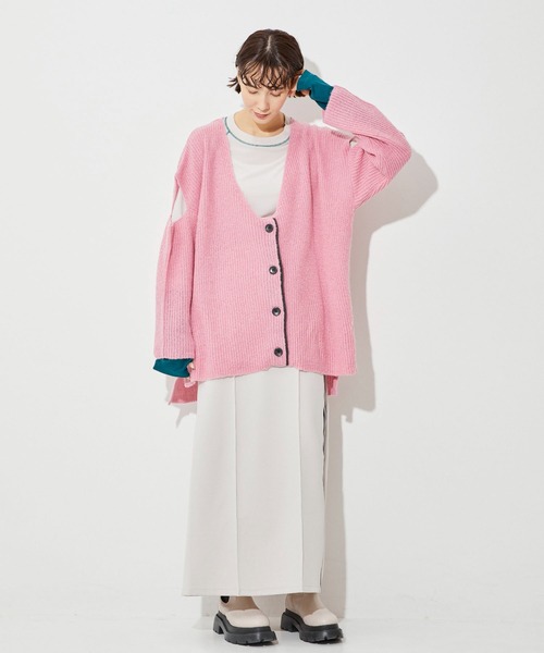 「CITY TOKYO」 ニットカーディガン FREE パープル レディース_画像2