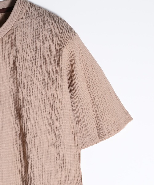 MEN'S BIGI（メンズビギ） tシャツ リネンブレンド楊柳リブネックT