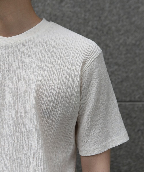 MEN'S BIGI（メンズビギ） tシャツ リネンブレンド楊柳リブネックT