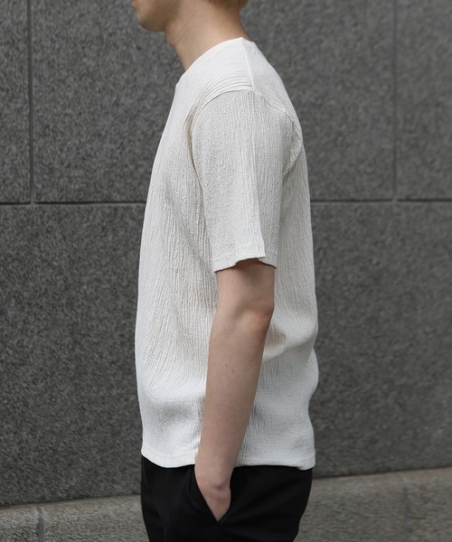 MEN'S BIGI（メンズビギ） tシャツ リネンブレンド楊柳リブネックT