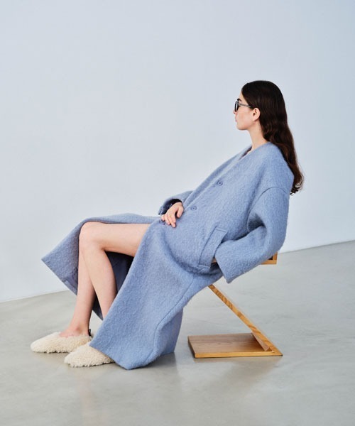 「Mila Owen」 ノーカラーコート 0 ベージュ レディース_画像3