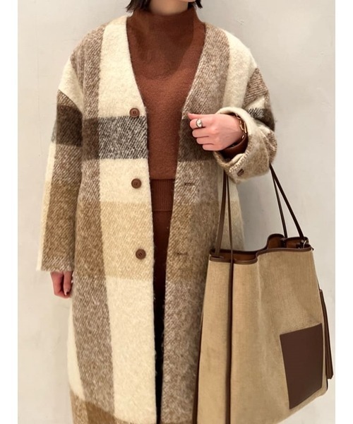 「Mila Owen」 ノーカラーコート 0 ベージュ レディース_画像8