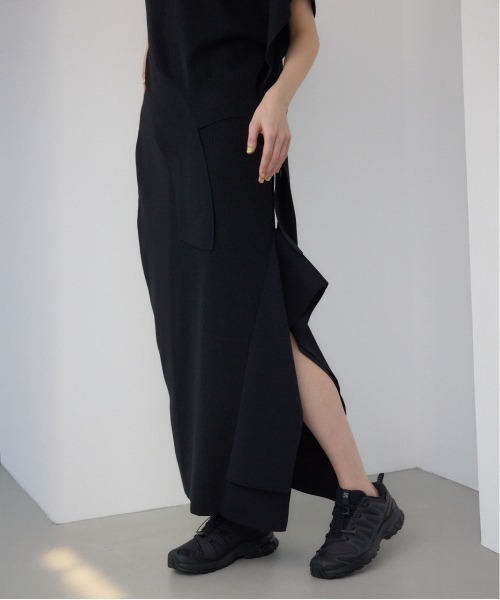PLUS（AZUL BY MOUSSY） スカート 「PLUS」パネルドレープ