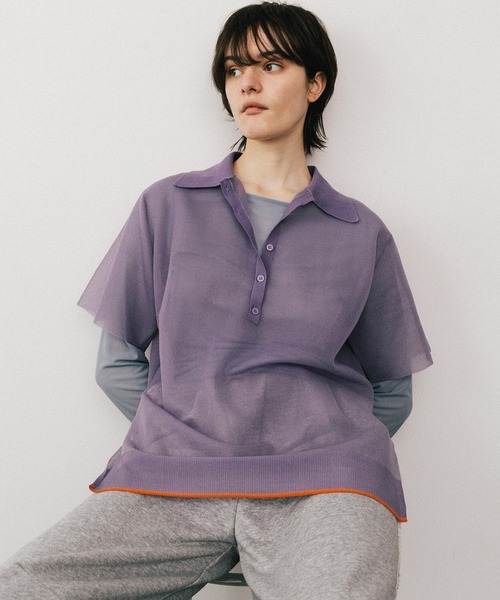 LA BELLE ETUDE ブラウス シャツ シアーポロシャツ レディース