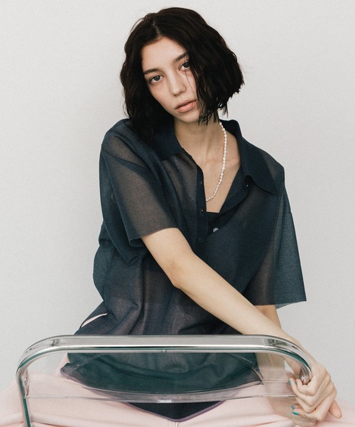 「LA BELLE ETUDE」 長袖ポロシャツ FREE ブラック レディース longスリーブシアーポロシャツ – LA BELLE ETUDE online store