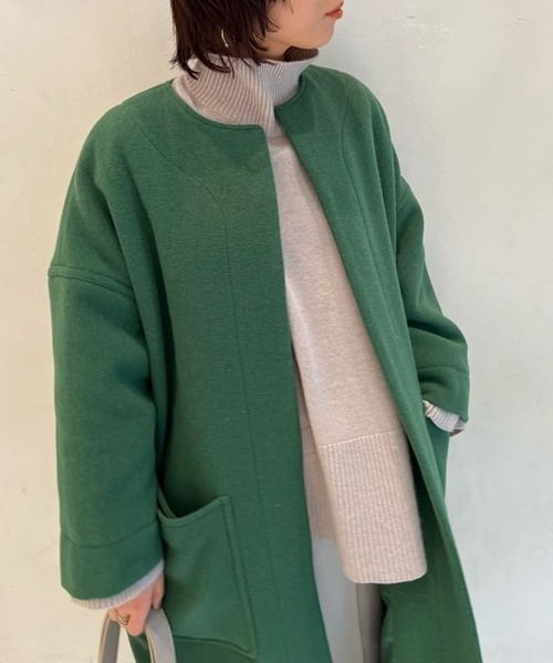 Mila Owen（ミラオーウェン） ノーカラーコート 1 アイボリー