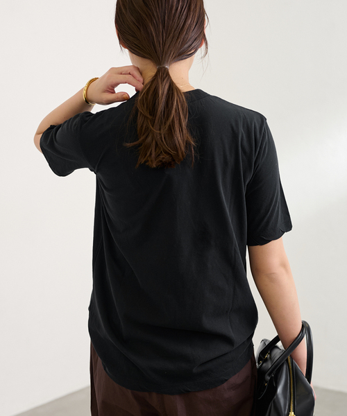 【美品】エイトン 60/FRESCA STANDARD T-SHIRT ブラック AGING FRESCA PLATE | LOOSE FIT T-SHIRT – ATON | エイトン