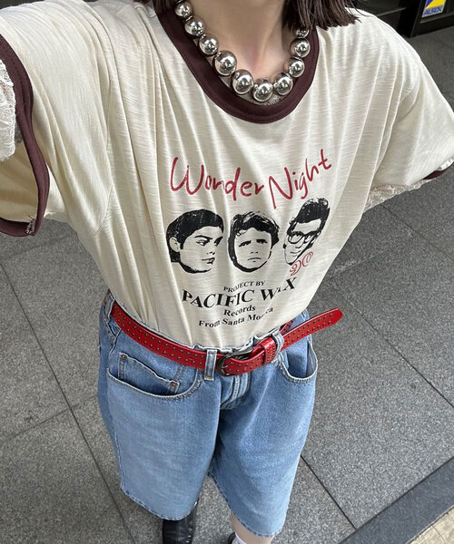 tシャツ アソートプリントリンガーTシャツ レディース メンズ