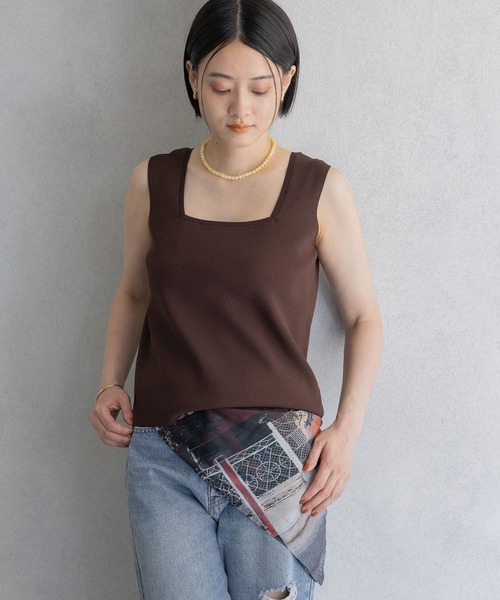 タンクトップ ノースリーブ 「tageechita」ベーシックラウンドタンクトップ レディース セール】【tageechita】ベーシックラウンドタンクトップ（タンク
