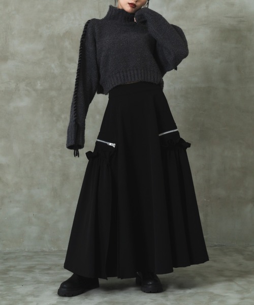 leann moment (リーンモーメント)ロングスカート黒 LEANN MOMENT 「LEANN MOMENT」 ロングスカート SMALL ブラック