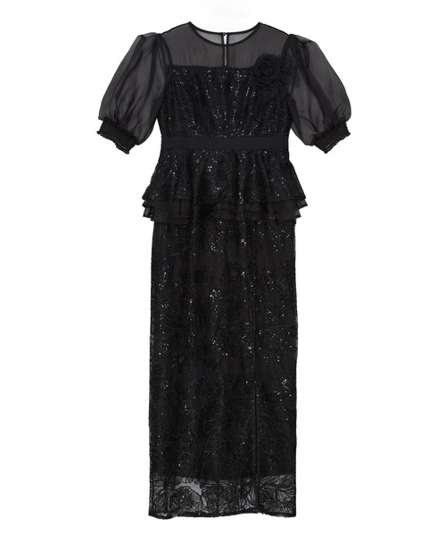 Leja（レジャ） ドレス 「LEJA」ローズペプラムIラインワンピース