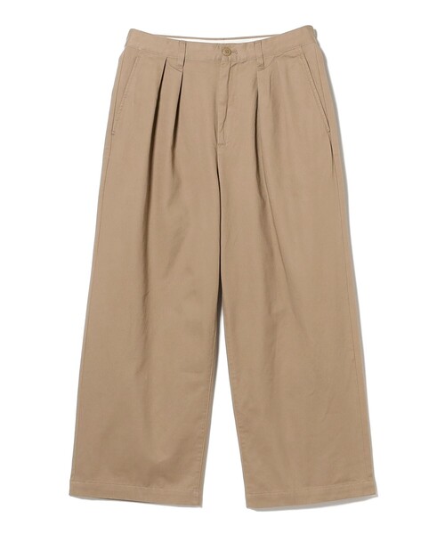 BEAMS（ビームス） パンツ ワイドストレート 2プリーツ チノ パンツ