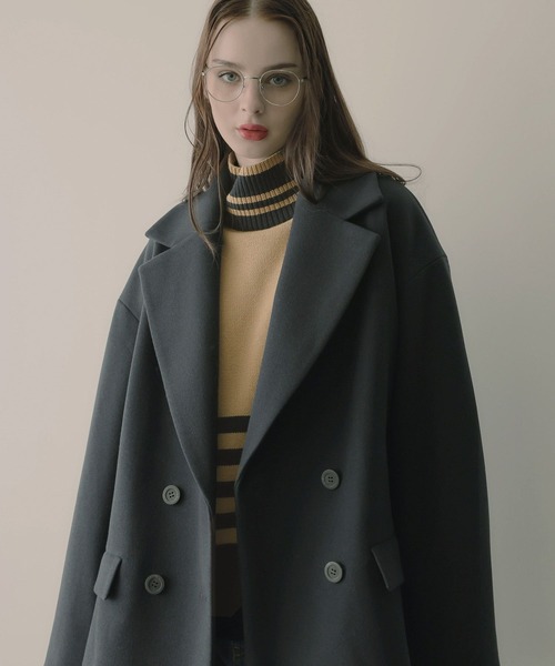 「saloon」 ピーコート M ネイビー レディース_画像9