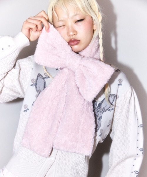 新品タグ付♡Candy Stripper♡BOA RIBBON マフラー・ピンク Candy Stripper（キャンディーストリッパー） マフラー ストール