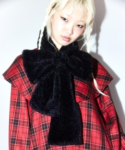 Candy Stripper BOA RIBBON MUFFLER レッド BOA RIBBON マフラー（マフラー）｜Candy Stripper（キャンディ