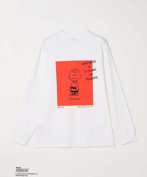 PEANUTS tシャツ SNOOPY コラボ 75th グラフィック プリント Tシャツ
