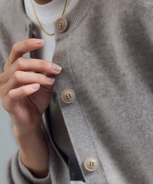 サロンアダムエロペ 25AW カシミヤクルーネックカーディガン ニット F SALON adam et ropé(サロン アダム エ ロペ) / カシミヤクルーネック