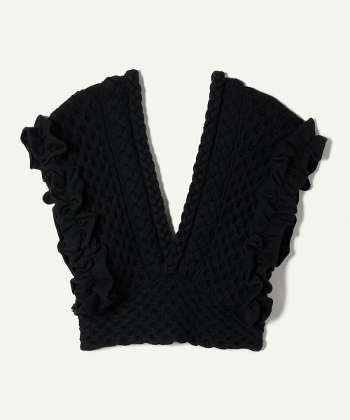 leinwande（ラインヴァンド） ベスト ジレ Braids＆Frill Top