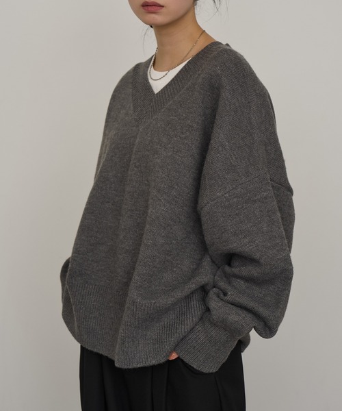 NOGLE ニット セーター 「NOGLE/ノグル」深Vネックルーズリブニット