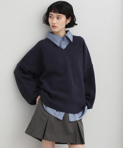 NOGLE ニット セーター 「NOGLE/ノグル」深Vネックルーズリブニット