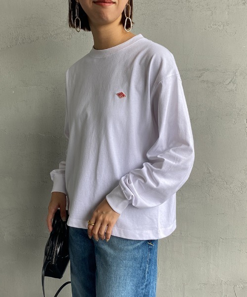 「DANTON」 長袖カットソー 36 グレイッシュベージュ レディース