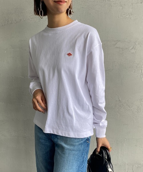 「DANTON」 長袖カットソー 36 グレイッシュベージュ レディース