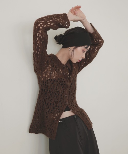 LIAN（リアン） ニット セーター クロシェポロニットカーディガン