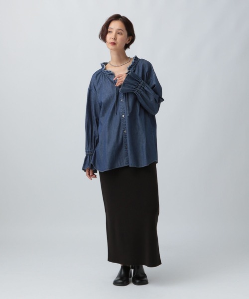 LEPSIM（レプシィム） ブラウス シャツ デニムフリルブラウス 579702