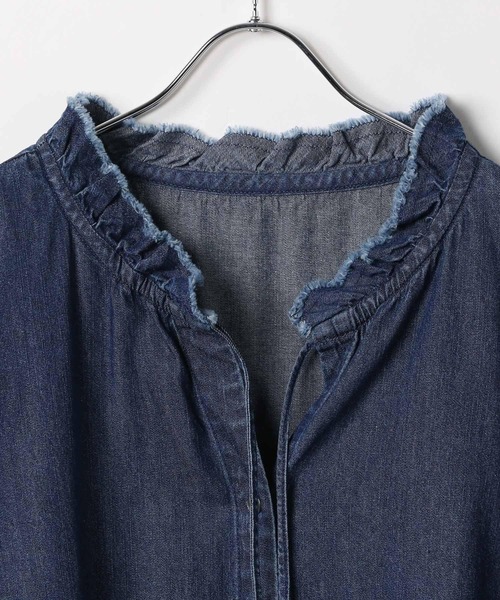 LEPSIM（レプシィム） ブラウス シャツ デニムフリルブラウス 579702