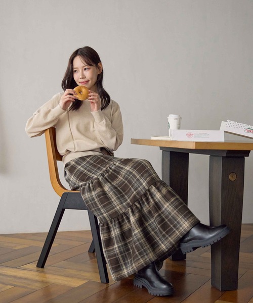 スカート チェック柄ティアードスカート : ZOZOTOWN Yahoo!店 - 通販