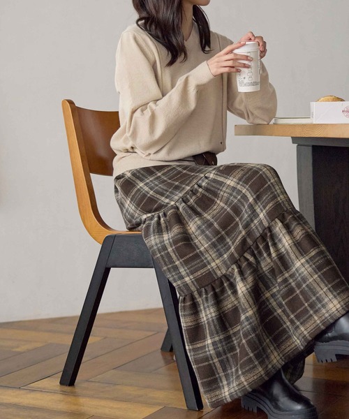 スカート チェック柄ティアードスカート : ZOZOTOWN Yahoo!店 - 通販