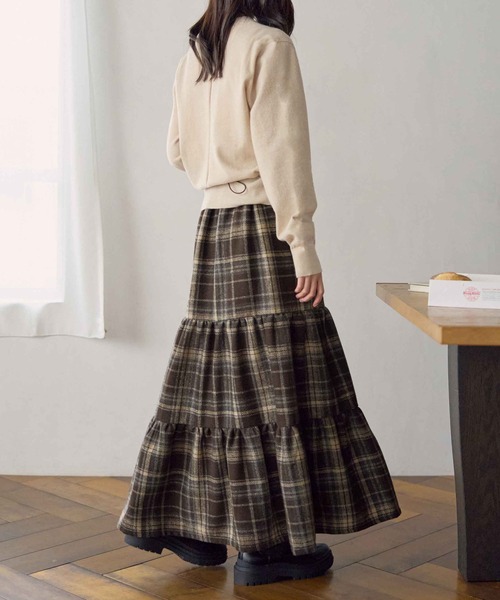 スカート チェック柄ティアードスカート : ZOZOTOWN Yahoo!店 - 通販