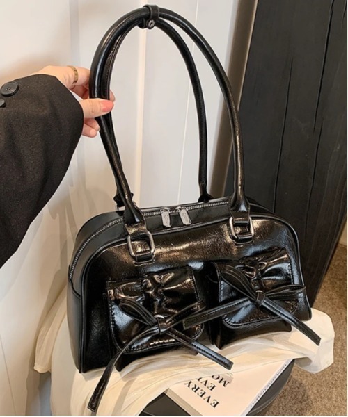 希少■JUICY COUTURE ベロア ハンドバッグ ブラック×シルバー 希少□JUICY COUTURE ベロア ハンドバッグ ブラック×シルバー