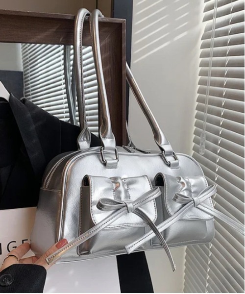 Jelly moo（ジェリームー） ハンドバッグ FREE シルバー レディース