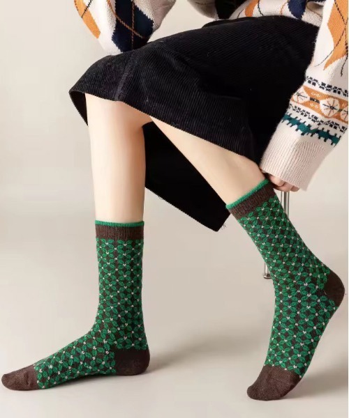 靴下 「 ammy. / エイミードット 」 レトロカラー ノルディック ジャガード ソックス レディース | ブランド登録なし | 04