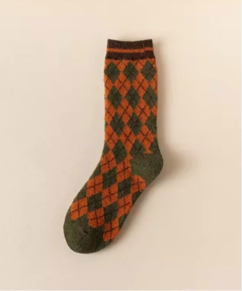 靴下 「 ammy. / エイミードット 」 レトロカラー ノルディック ジャガード ソックス レディース | ブランド登録なし | 05