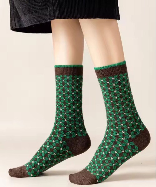 靴下 「 ammy. / エイミードット 」 レトロカラー ノルディック ジャガード ソックス レディース | ブランド登録なし | 09