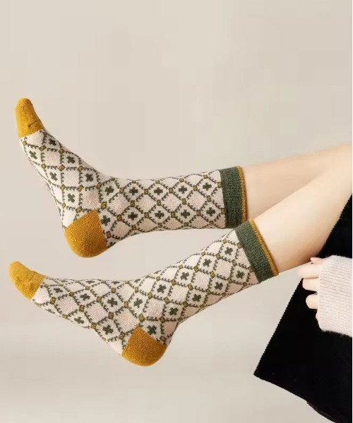 靴下 「 ammy. / エイミードット 」 レトロカラー ノルディック ジャガード ソックス レディース | ブランド登録なし | 10