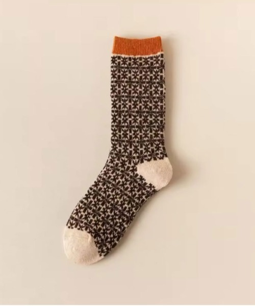 靴下 「 ammy. / エイミードット 」 レトロカラー ノルディック ジャガード ソックス レディース | ブランド登録なし | 08