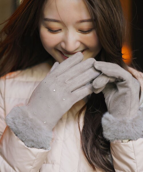 ANY SIS（エニィスィス） 手袋 シャインストーン グローブ レディース